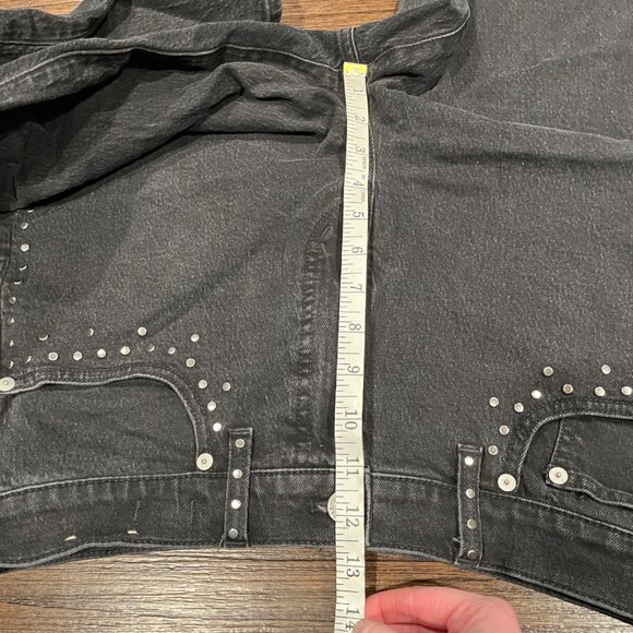 Madewell Sz 30 Curvy '90s Straight Jean High Rise Black Studded NM273 - Picture 6 of 8